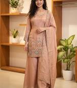 peach color viscos readymade salwar suit 