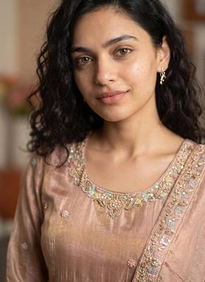 peach color viscos readymade salwar suit  2