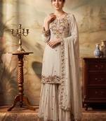 off-white color chinon readymade salwar suit 