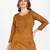 Women brown ethnic motifs embroidered chikankari liva rayon short kurtis