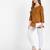 Women brown ethnic motifs embroidered chikankari liva rayon short kurtis