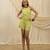 Lime green linen halter top