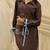 Brown linen cropped jacket top