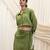 Green linen cropped jacket top