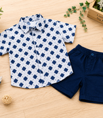 Multicolor printed cotton blend kids cord set