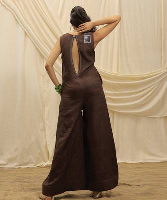 Brown linen jumpsuit 4