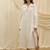 White linen midi dress