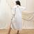 White linen midi dress