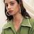 Olive green linen midi dress