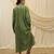 Olive green linen midi dress