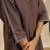 Toasted brown embroidered linen maxi dress