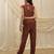 Maroon linen vest top