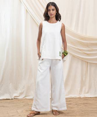 White linen high low top 3