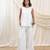 White linen high low top