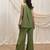 Olive green linen high low top