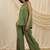 Olive green linen high low top