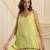 Lime green linen frilled dress