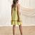 Lime green linen frilled dress