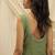 Olive green linen short dress