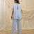 Powder blue linen tunic top