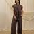 Brown linen tunic top