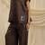 Brown linen tunic top