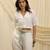 White linen vest shirt top