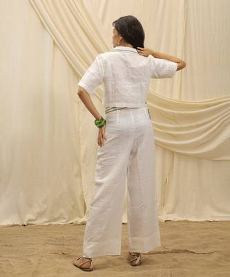 White linen vest shirt top 2