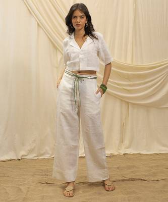 White linen vest shirt top 3