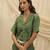 Olive green linen vest shirt top