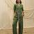 Olive green linen vest shirt top
