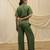 Olive green linen vest shirt top