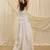 White linen laceup top