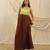 Lime green brown linen sun dress