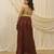 Lime green brown linen sun dress