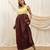 Lime green brown linen sun dress