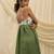 White olive green linen sun dress