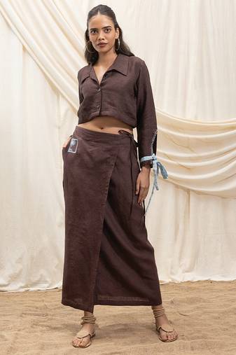 Brown linen co ord set