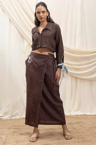 Brown linen co ord set