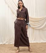 Brown linen co ord set