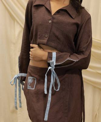 Brown linen co ord set 4