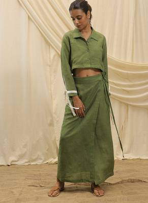 Green linen co ord sets 1