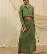Green linen co ord sets