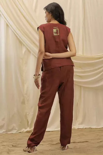 Maroon linen co ord set
