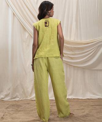 Lime green linen co ord set 3