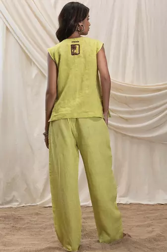 Lime green linen co ord set
