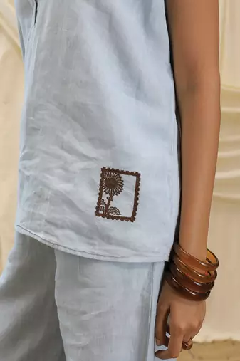 Powder blue linen co ord set