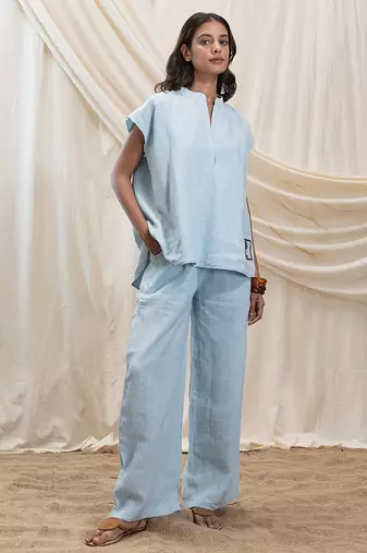 Powder blue linen co ord set