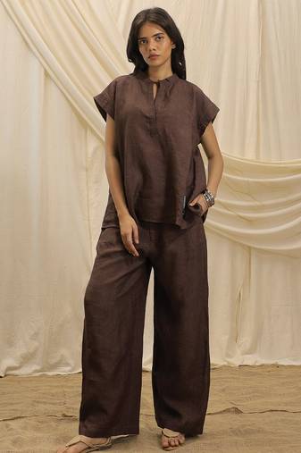 Brown linen co ord set