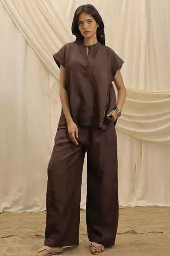 Brown linen co ord set
